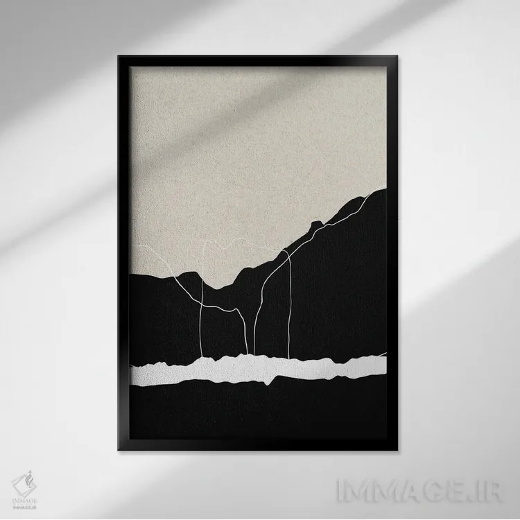 تابلو مینیمال جدا اثر دیزاین فابریکن - نمای قابدار مشکی