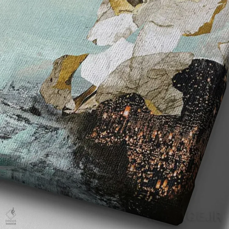 تابلو مینیمال اثر هنری ۱ - نمای نزدیک بافت بوم