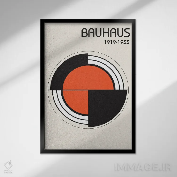 تابلو مدرن باوهاوس ۱ اثر دیزاین فابریکن - نمای قابدار مشکی