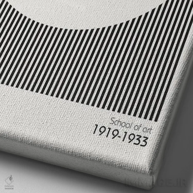 تابلو مدرن باوهاوس ۵ اثر دیزاین فابریکن - نمای نزدیک بافت بوم