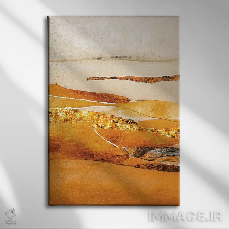 تابلو انتزاعی عنصر آتش اثر دیزاین فابریکن - نمای روبهرو روی دیوار