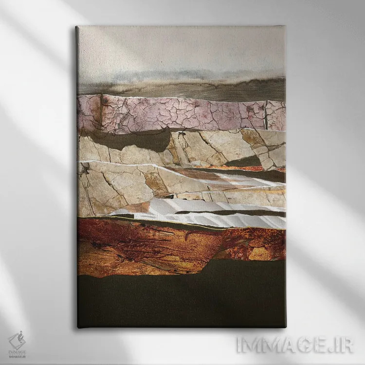 تابلو انتزاعی عنصر خاک اثر دیزاین فابریکن - نمای روبهرو روی دیوار