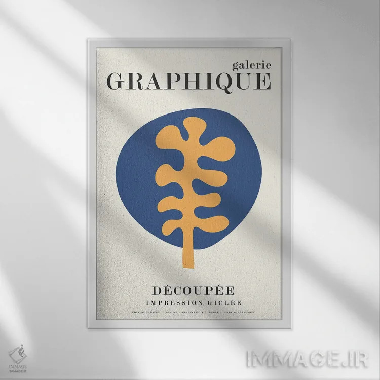 تابلو دکوراتیو گرافیک ۷ اثر دیزاین فابریکن - نمای قابدار سفید