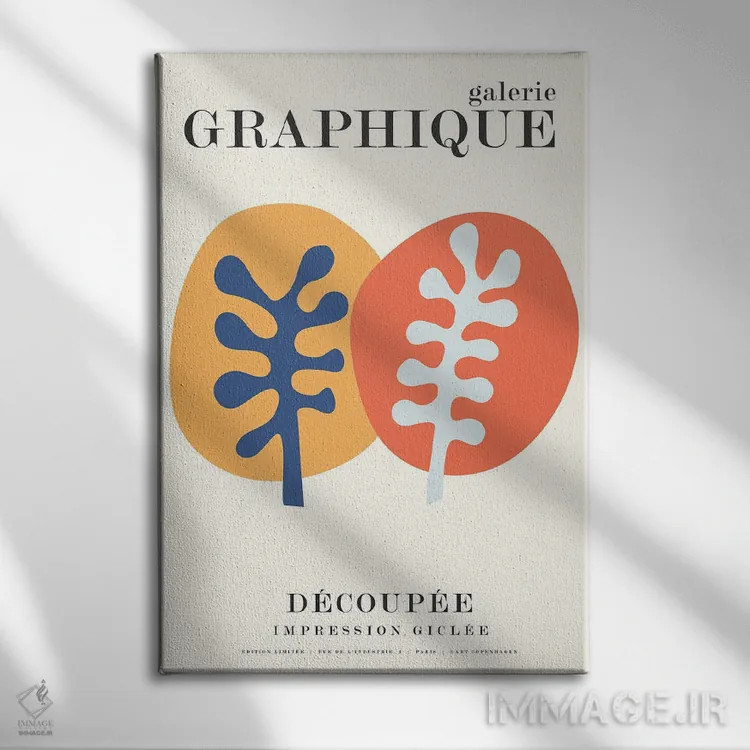 تابلو دکوراتیو گرافیک ۸ اثر دیزاین فابریکن - نمای روبهرو روی دیوار