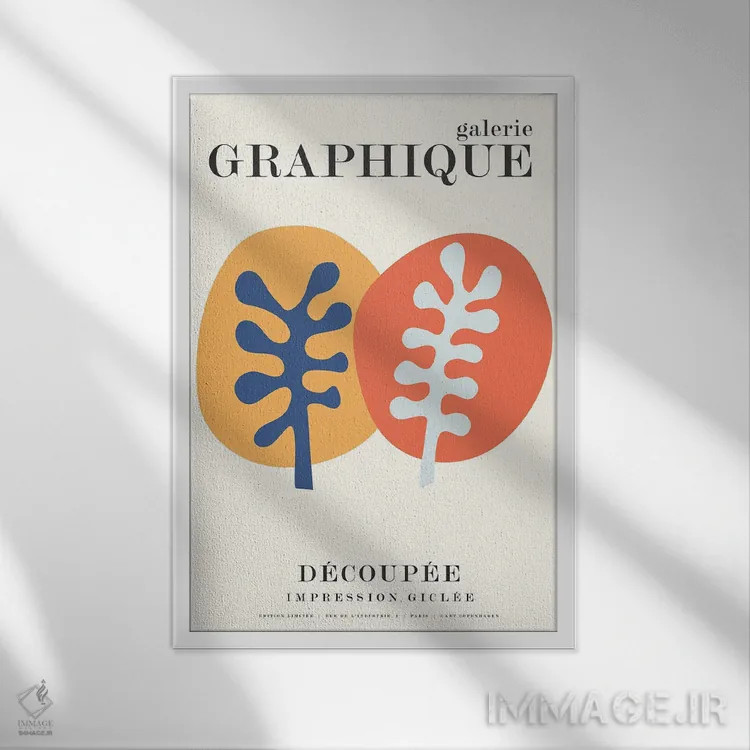 تابلو دکوراتیو گرافیک ۸ اثر دیزاین فابریکن - نمای قابدار سفید