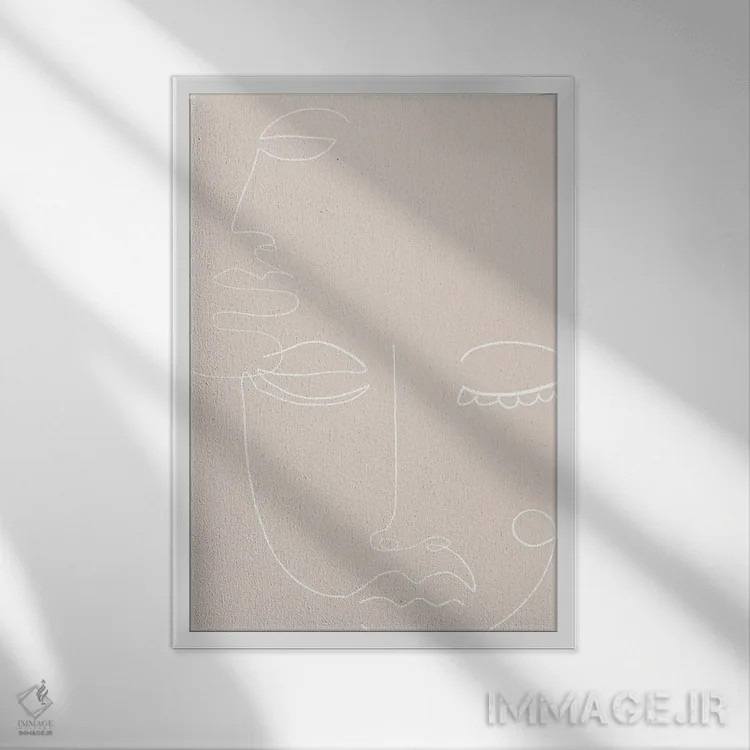 تابلو مینیمال لحظه ها ۱ اثر دیزاین فابریکن - نمای قابدار سفید