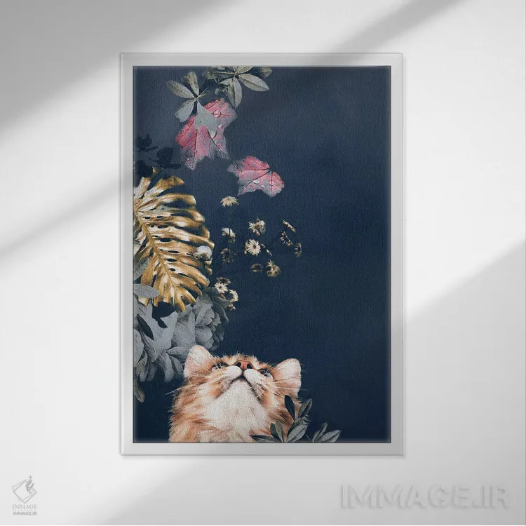 تابلو مدرن مد حیوانات خانگی ۳ اثر دیزاین فابریکن - نمای قابدار سفید