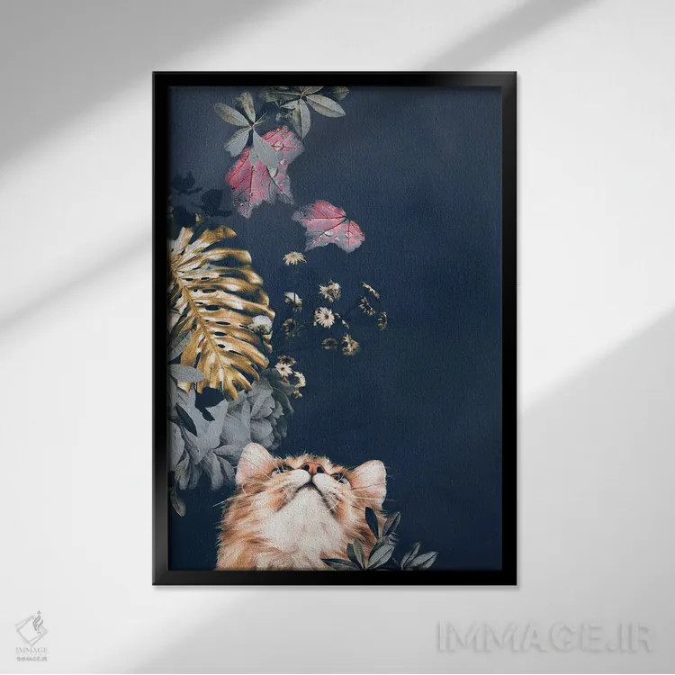 تابلو مدرن مد حیوانات خانگی ۳ اثر دیزاین فابریکن - نمای قابدار مشکی