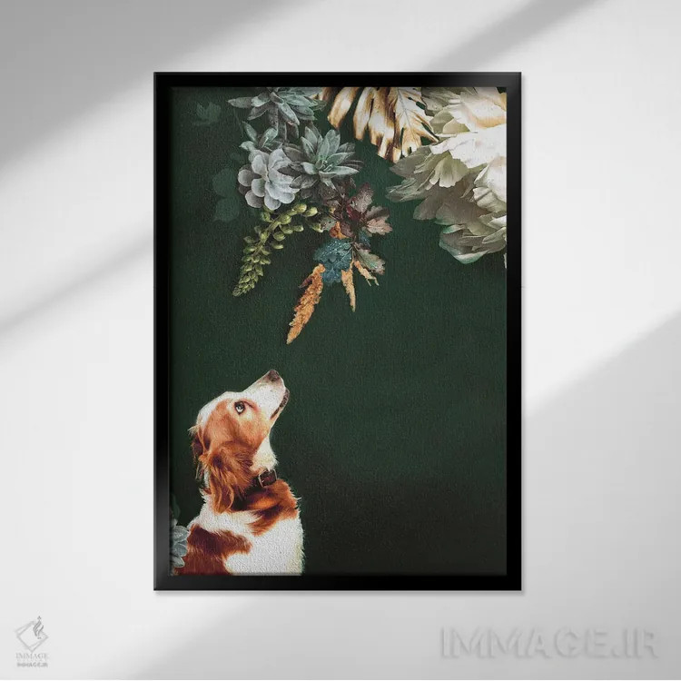 تابلو مدرن مد حیوانات خانگی ۱ اثر دیزاین فابریکن - نمای قابدار مشکی