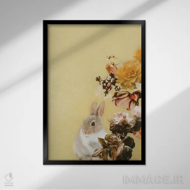 تابلو مدرن مد حیوانات خانگی ۴ اثر دیزاین فابریکن - نمای قابدار مشکی