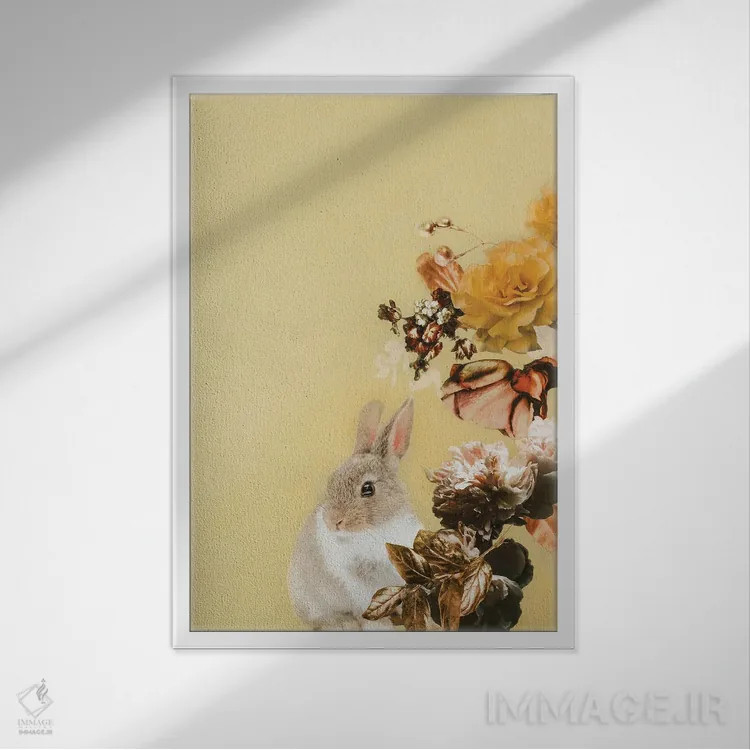 تابلو مدرن مد حیوانات خانگی ۴ اثر دیزاین فابریکن - نمای قابدار سفید