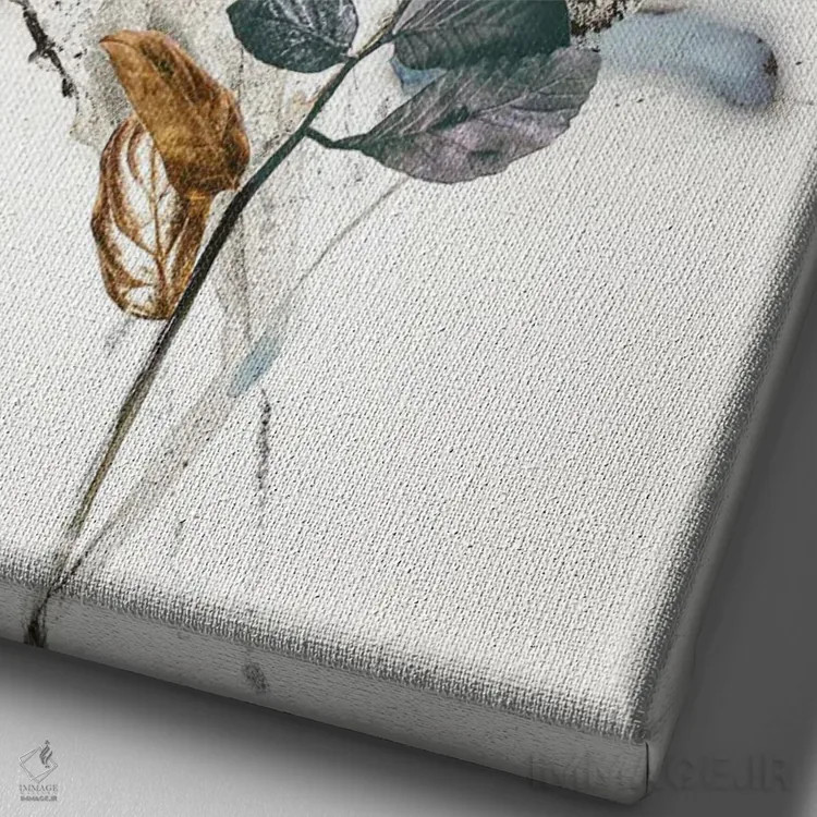 تابلو مدرن گل بازیگوش ۱ اثر دیزاین فابریکن - نمای نزدیک بافت بوم