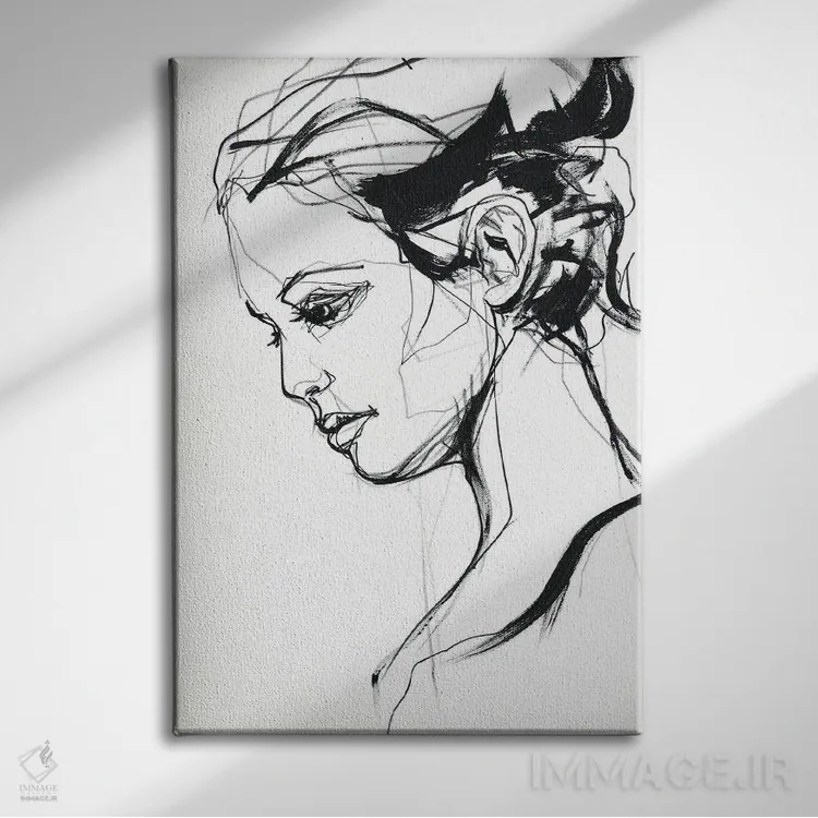 تابلو مینیمال سیلوئت ۲ اثر دیزاین فابریکن - نمای روبهرو روی دیوار