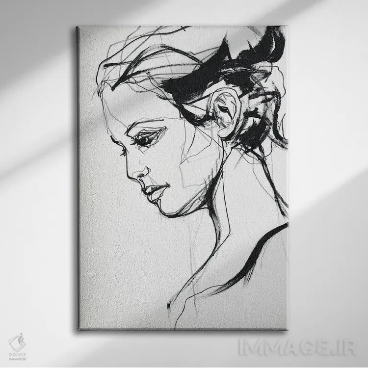تابلو مینیمال سیلوئت ۲ اثر دیزاین فابریکن - نمای روبهرو روی دیوار