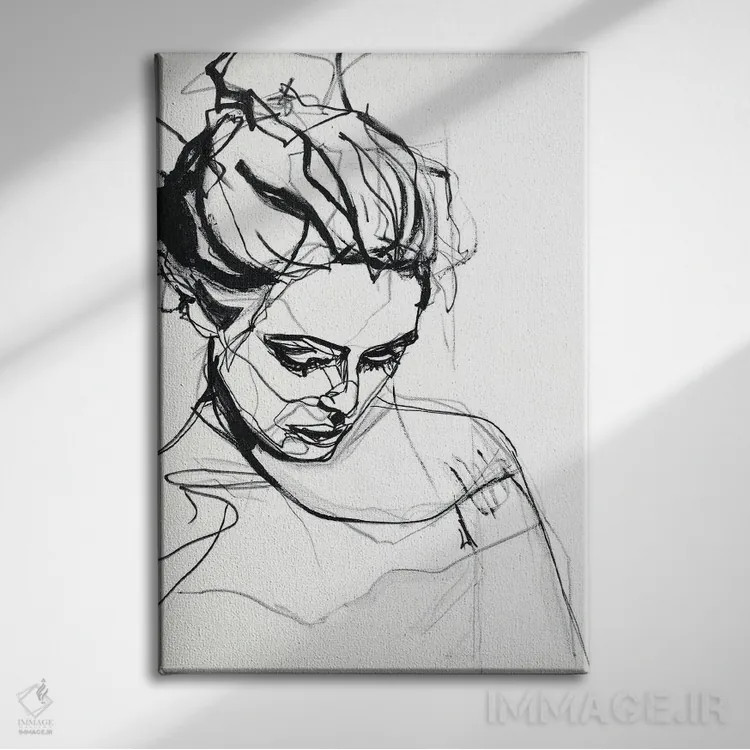 تابلو مینیمال سیلوئت ۱ اثر دیزاین فابریکن - نمای روبهرو روی دیوار