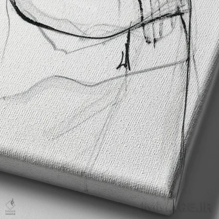 تابلو مینیمال سیلوئت ۱ اثر دیزاین فابریکن - نمای نزدیک بافت بوم