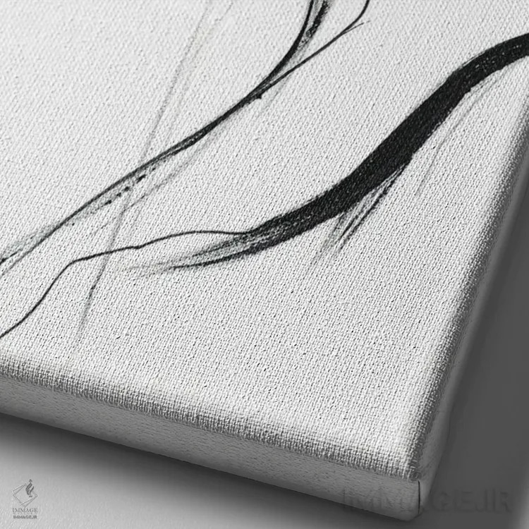 تابلو مینیمال سیلوئت ۲ اثر دیزاین فابریکن - نمای نزدیک بافت بوم