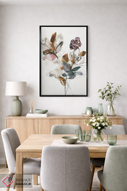 تابلو مدرن گل بازیگوش ۱ اثر دیزاین فابریکن - D6B