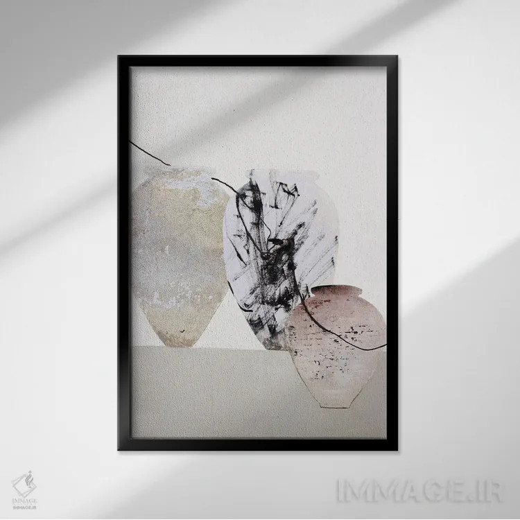 تابلو مدرن لمسی ۲ اثر دیزاین فابریکن - نمای قابدار مشکی
