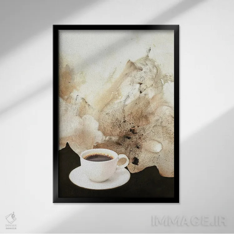 تابلو مدرن هنر طعم ۲ اثر دیزاین فابریکن - نمای قابدار مشکی
