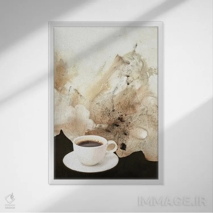 تابلو مدرن هنر طعم ۲ اثر دیزاین فابریکن - نمای قابدار سفید