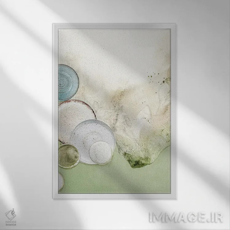 تابلو مدرن هنر طعم ۴ اثر دیزاین فابریکن - نمای قابدار سفید