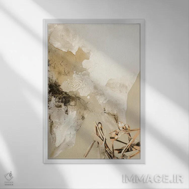 تابلو مدرن هنر طعم ۵ اثر دیزاین فابریکن - نمای قابدار سفید