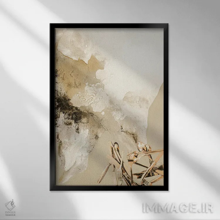 تابلو مدرن هنر طعم ۵ اثر دیزاین فابریکن - نمای قابدار مشکی