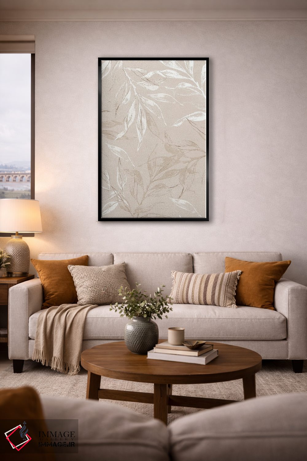 تابلو مدرن برگ های سفید ۲ اثر دیزاین فابریکن - D3B