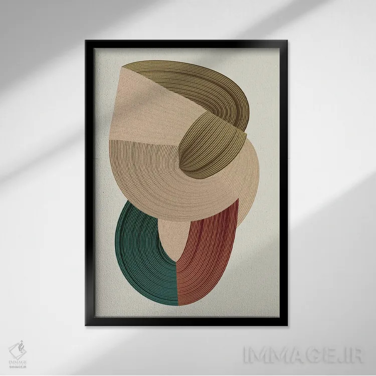 تابلو انتزاعی الیاف ۱ اثر دیزاین فابریکن - نمای قابدار مشکی