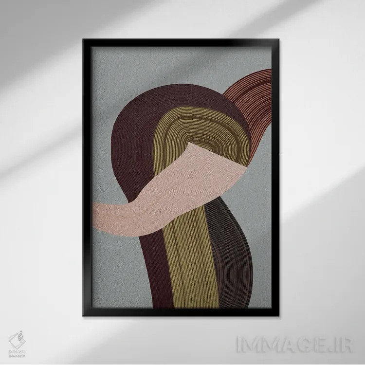 تابلو انتزاعی الیاف ۴ اثر دیزاین فابریکن - نمای قابدار مشکی
