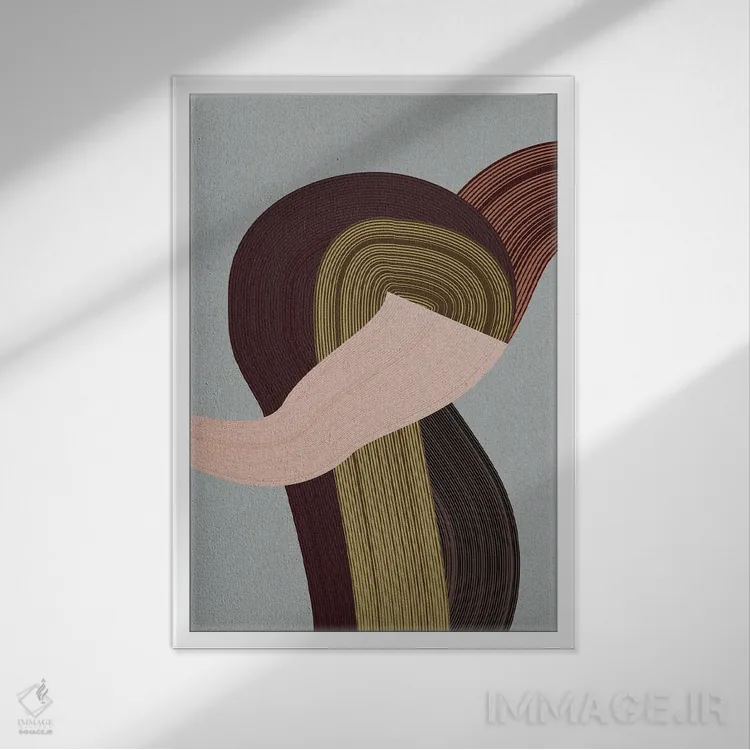 تابلو انتزاعی الیاف ۴ اثر دیزاین فابریکن - نمای قابدار سفید