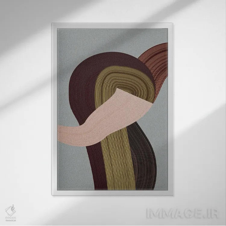تابلو انتزاعی الیاف ۴ اثر دیزاین فابریکن - نمای قابدار سفید