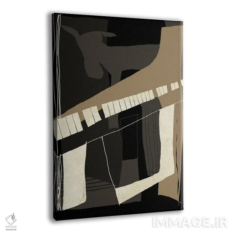 تابلو انتزاعی بز پیانو می نوازد اثر دیزاین فابریکن - نمای پرسپکتیو محصول