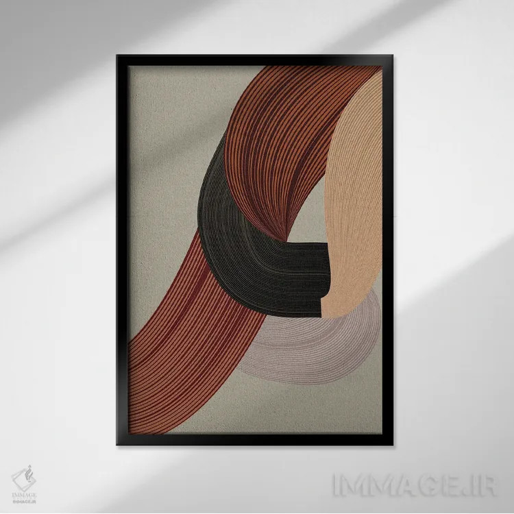 تابلو انتزاعی الیاف ۶ اثر دیزاین فابریکن - نمای قابدار مشکی