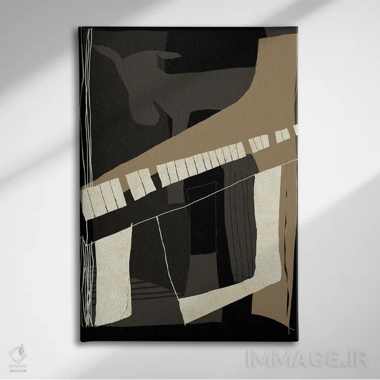 تابلو انتزاعی بز پیانو می نوازد اثر دیزاین فابریکن - نمای روبهرو روی دیوار