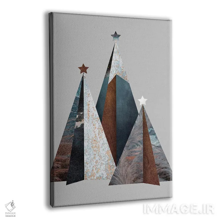 تابلو دکوراتیو سه درخت کریسمس اثر دیزاین فابریکن - نمای پرسپکتیو محصول