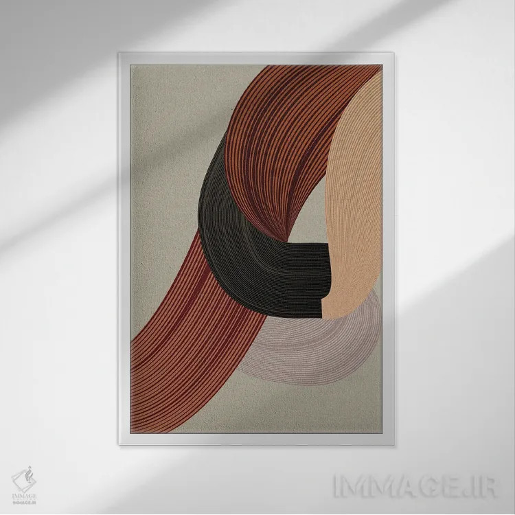 تابلو انتزاعی الیاف ۶ اثر دیزاین فابریکن - نمای قابدار سفید