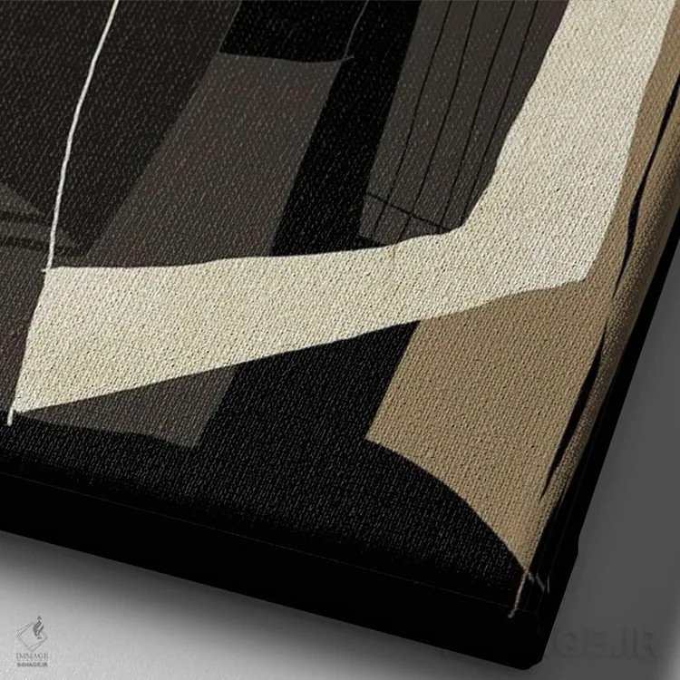 تابلو انتزاعی بز پیانو می نوازد اثر دیزاین فابریکن - نمای نزدیک بافت بوم