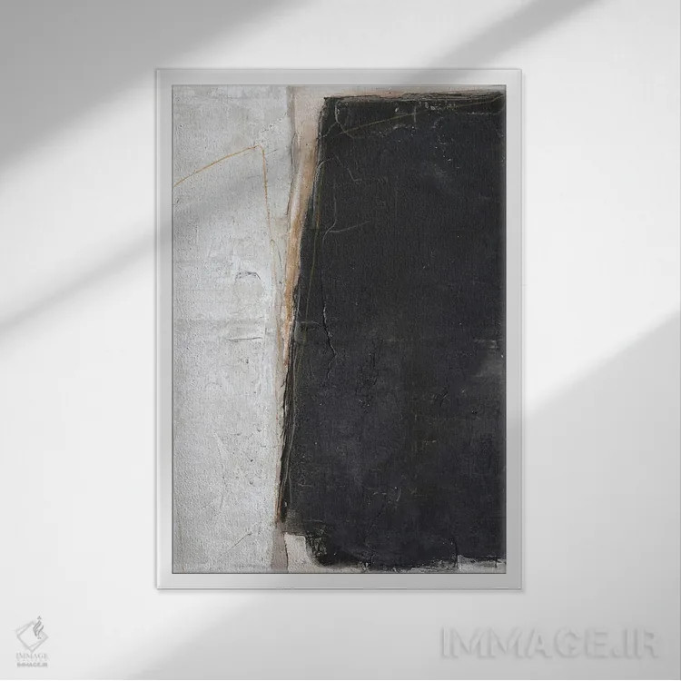 تابلو مینیمال خاموشی اثر دیزاین فابریکن - نمای قابدار سفید