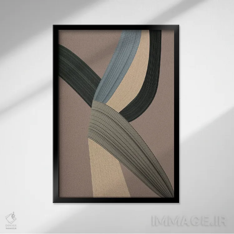تابلو انتزاعی الیاف ۵ اثر دیزاین فابریکن - نمای قابدار مشکی