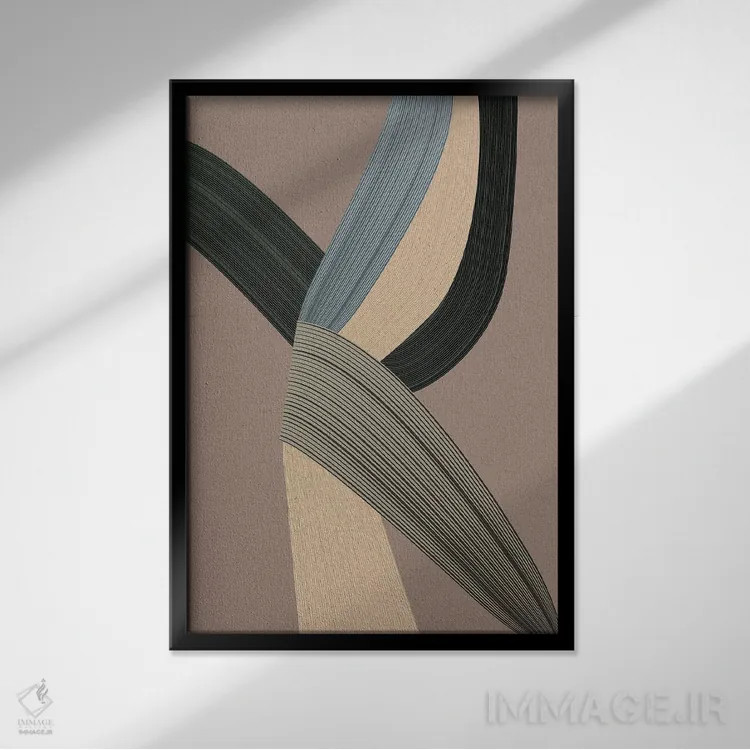 تابلو انتزاعی الیاف ۵ اثر دیزاین فابریکن - نمای قابدار مشکی