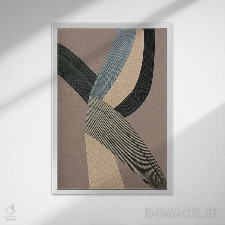 تابلو انتزاعی الیاف ۵ اثر دیزاین فابریکن - نمای قابدار سفید