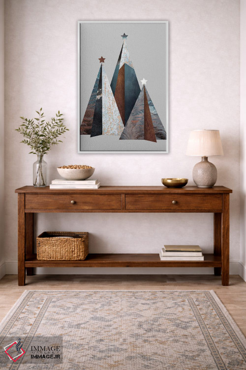 تابلو دکوراتیو سه درخت کریسمس اثر دیزاین فابریکن - D1W