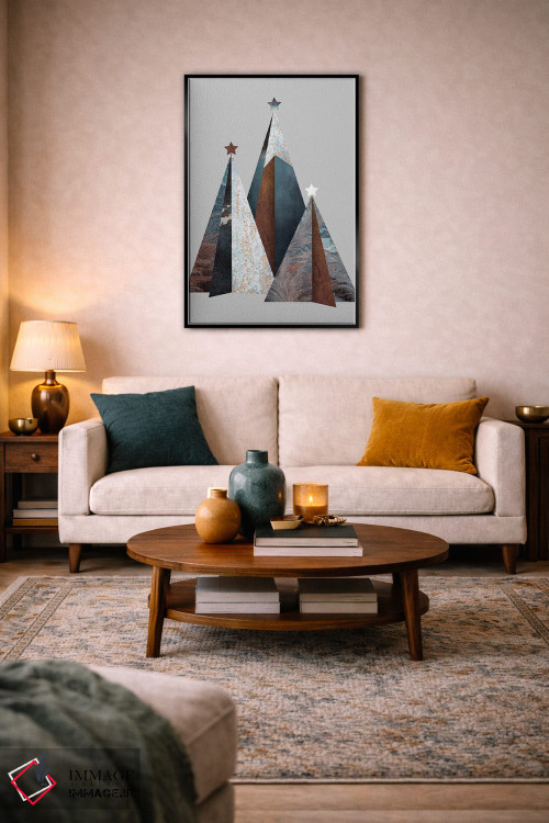 تابلو دکوراتیو سه درخت کریسمس اثر دیزاین فابریکن - D5B