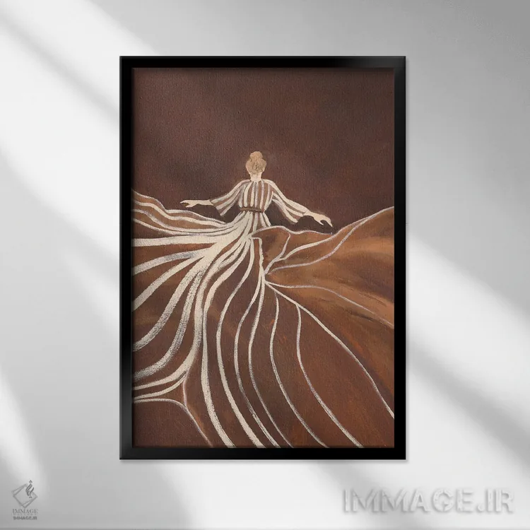 تابلو دکوراتیو شکوه مند اثر دیزاین فابریکن - نمای قابدار مشکی