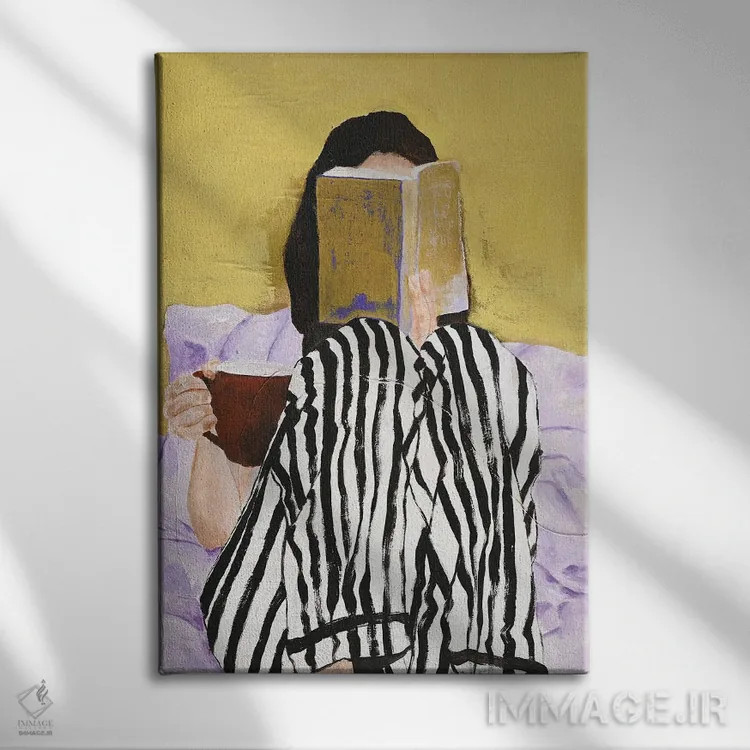 تابلو دکوراتیو مطالعه اثر دیزاین فابریکن - نمای روبهرو روی دیوار