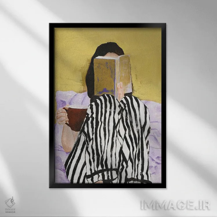 تابلو دکوراتیو مطالعه اثر دیزاین فابریکن - نمای قابدار مشکی