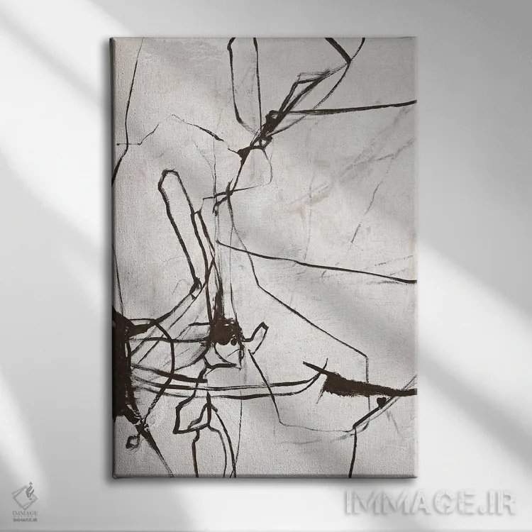 تابلو مینیمال آفرینش اثر دیزاین فابریکن - نمای روبهرو روی دیوار