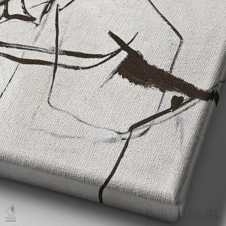 تابلو مینیمال آفرینش اثر دیزاین فابریکن - نمای نزدیک بافت بوم